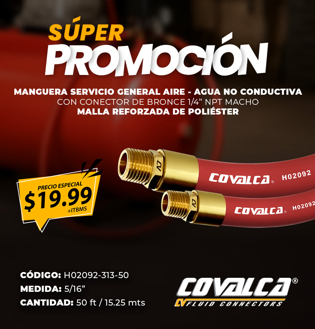 MANGUERA SERVICIO GENERAL AIRE - AGUA CON CONECTOR DE BRONCE 1/4" NPT