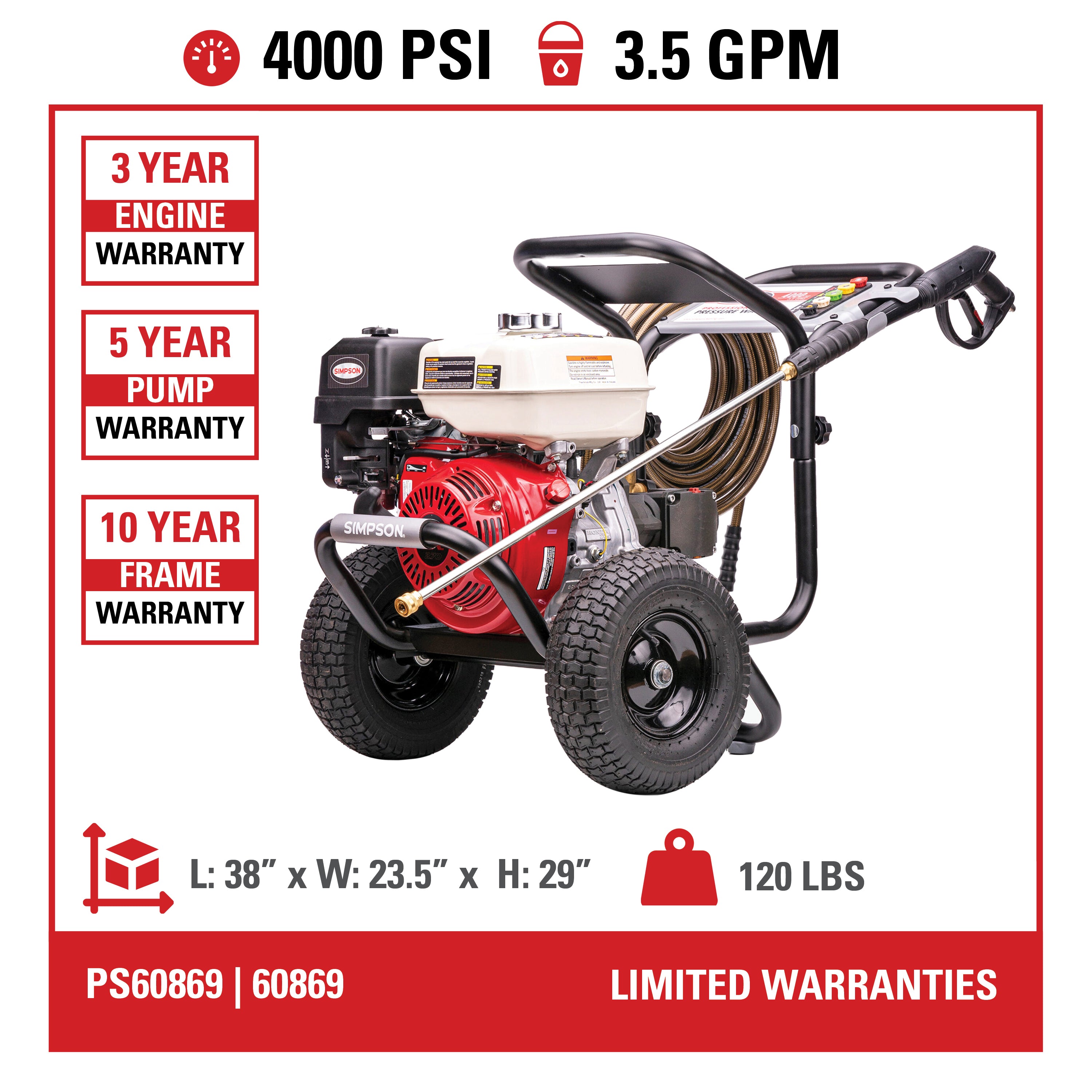 HIDROLAVADORA A GASOLINA 4000 PSI USO INDUSTRIAL