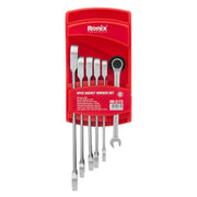 SET DE LLAVES COMBINADAS MILIMETRICAS C/RATCHET CON RACK DE PLASTICO 6PZS MM