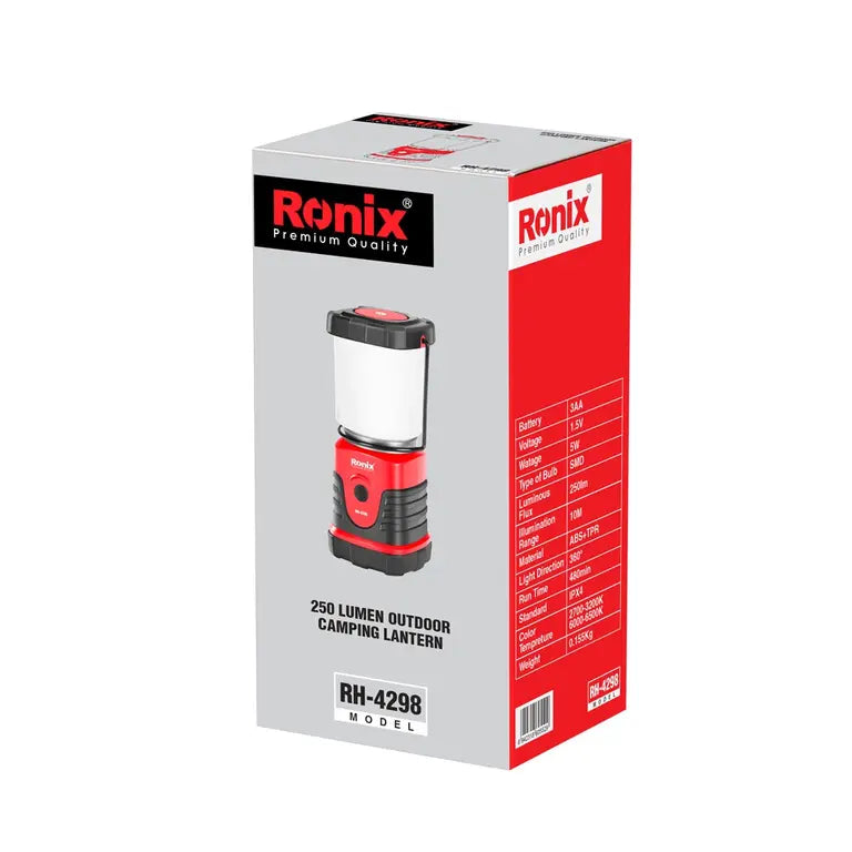 LINTERNA PARA ACAMPAR RECARGABLE LED DE 250 LUMENS
