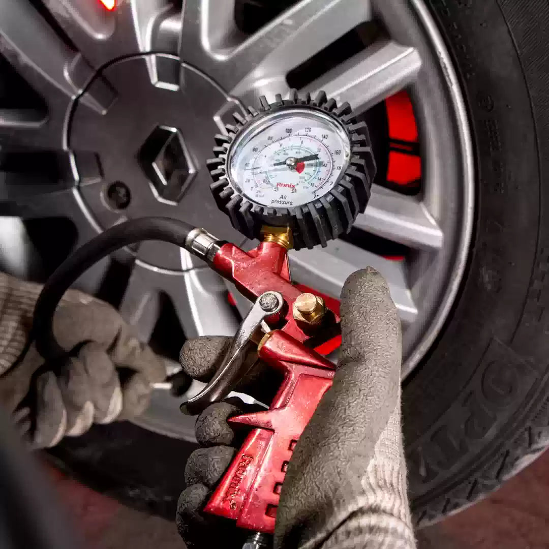 INFLADOR DE LLANTAS NEUMATICO CON MANOMETRO (0-12 BAR)