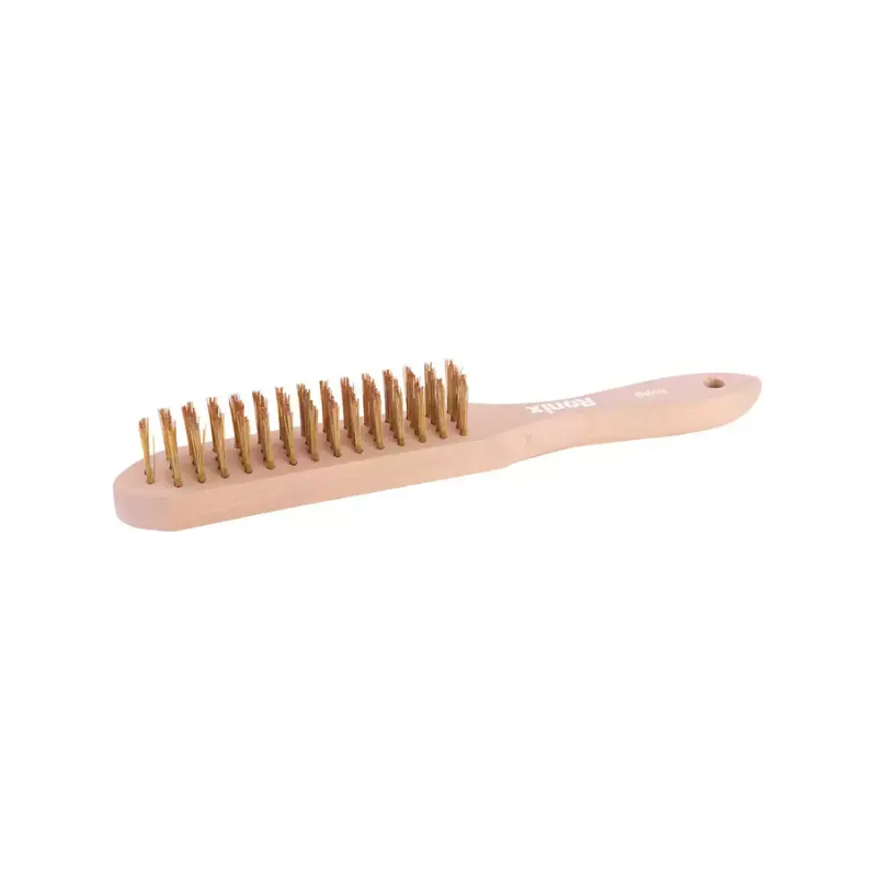 CEPILLO MANUAL DE ALAMBRE LATON MANGO DE MADERA