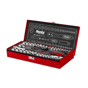 JUEGO DE DADOS CORTOS Y ACCESORIOS 1/4" Y 3/8" 34 PZS 4-19MM