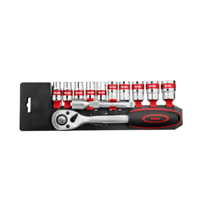 JUEGO DE DADOS CORTOS Y ACCESORIOS 1/2" 12 PZS 10-24MM EN BLISTER
