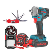 COMBO LLAVE DE IMPACTO DE 1/2” + ALICATE MULTIFUNCION + CINTA 10M + LINTERNA CON VENTILADOR