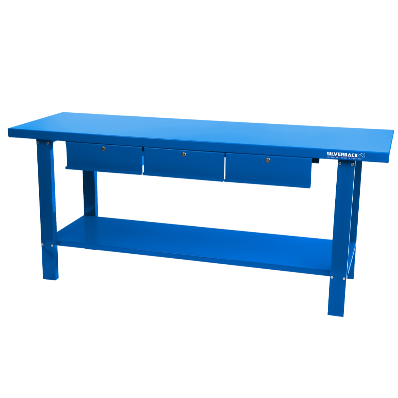 MESA DE TRABAJO DE METAL CON 3 GAVETAS 2000 MM x 640 MM x 865 MM