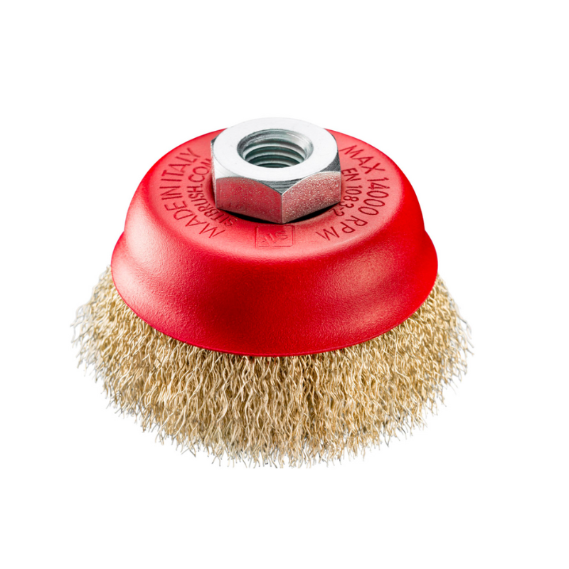 CEPILLO COPA ALAMBRE ONDULADO 3-1/8 X ROSCA 5/8 / 14MM 0,30MM TE80 MTF ACC030OTT 10/40