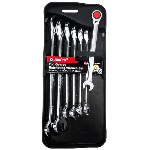 JUEGO DE LLAVES COMBINADAS CON RATCHET ARTICULADO 7 PZS
