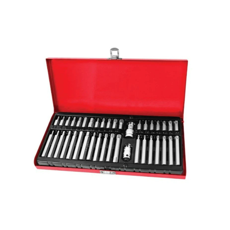 JUEGO DE 40 PUNTAS HEXAGONALES, ESTRIADAS (SPLINE) Y TORX CON DADOS