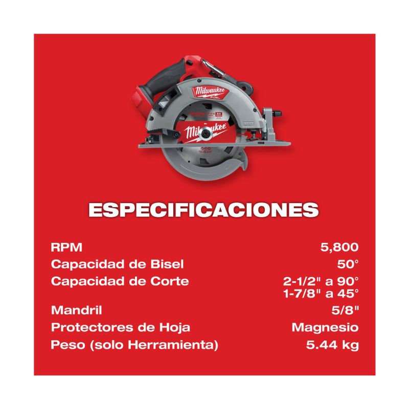 SIERRA CIRCULAR INALAMBRICA M18 FUEL (HERRAMIENTA SOLA)