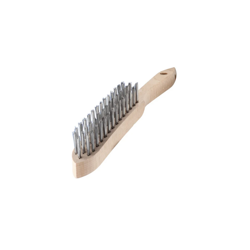 CEPILLO MANUAL DE ALAMBRE DE ACERO 4 HILERAS CON MANGO DE MADERA SPAZZ.A MANO 594 ACC035 12