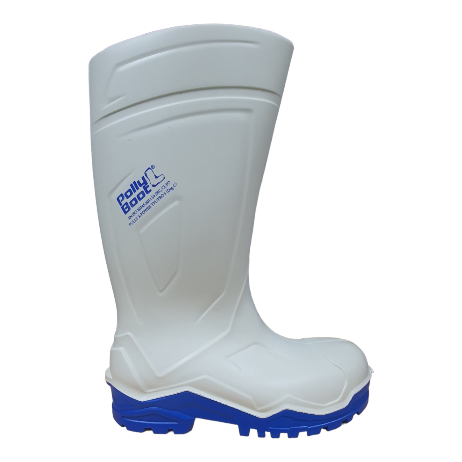 BOTA DE SEGURIDAD DE PU COLOR BLANCO/AZUL