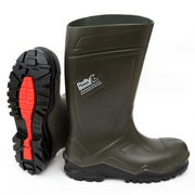 BOTA DE SEGURIDAD DE PU COLOR VERDE/NEGRO