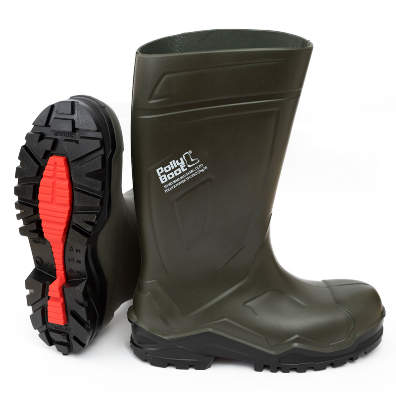 BOTA DE SEGURIDAD DE PU COLOR VERDE/NEGRO