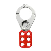 PINZA METÁLICA DE BLOQUEO ROJA EN ACERO (PESTAÑA SUPERPUESTA)