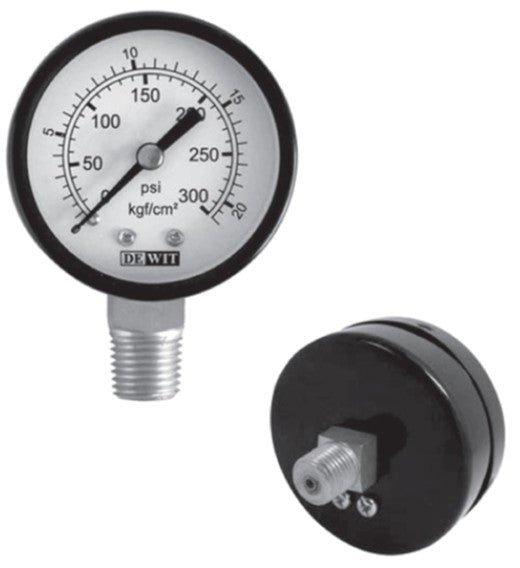 MANÓMETRO PARA AIRE, AGUA, ACEITE 63MM CONEXIÓN INFERIOR