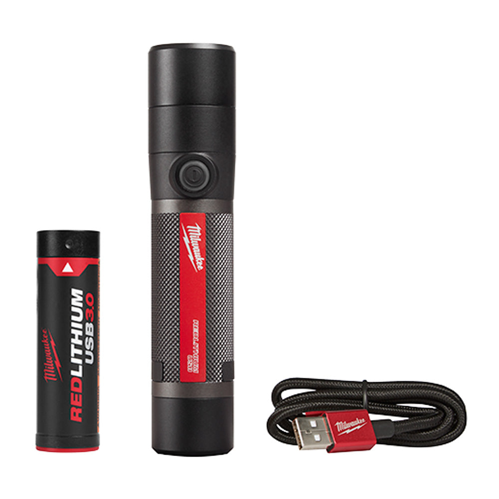 LAMPARA LED TIPO 'FLASHLIGHT' COMPACTO, 800 LUMENS CON BATERIA RECARGABLE POR USB