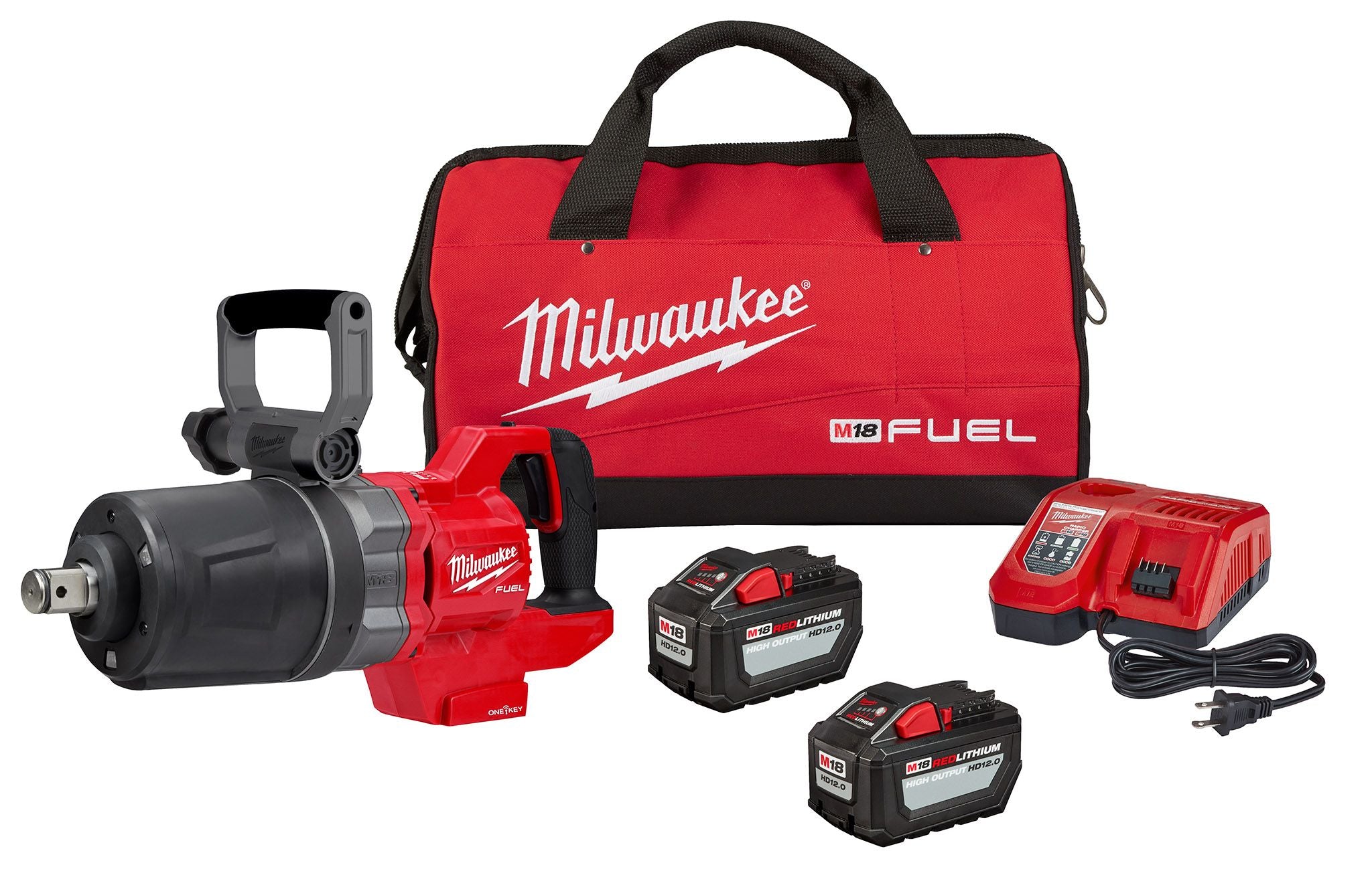 KIT DE LLAVE DE IMPACTO DE 1" CON 2 BATERIAS Y CARGADOR + KIT DE SUPERCARGADOR DUAL Y BATERIA FORGE XC6.0 + SET DE 7 DADOS DE IMPACTO DE 1"