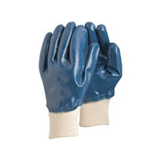 GUANTE NITRILO AZUL PUÑO TEJIDO
