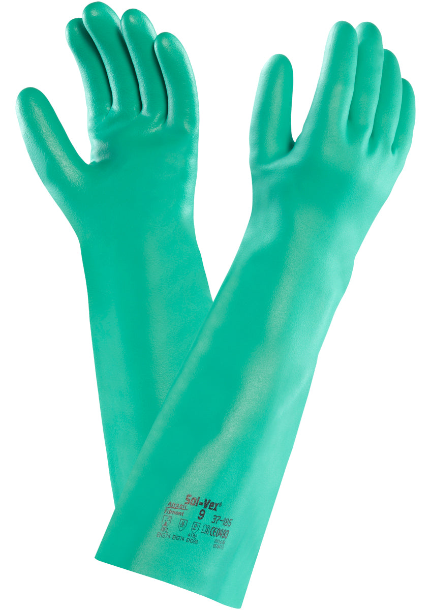 GUANTE DE NITRILO ALPHATEC SIN SOPORTE DE 18 PULGADAS