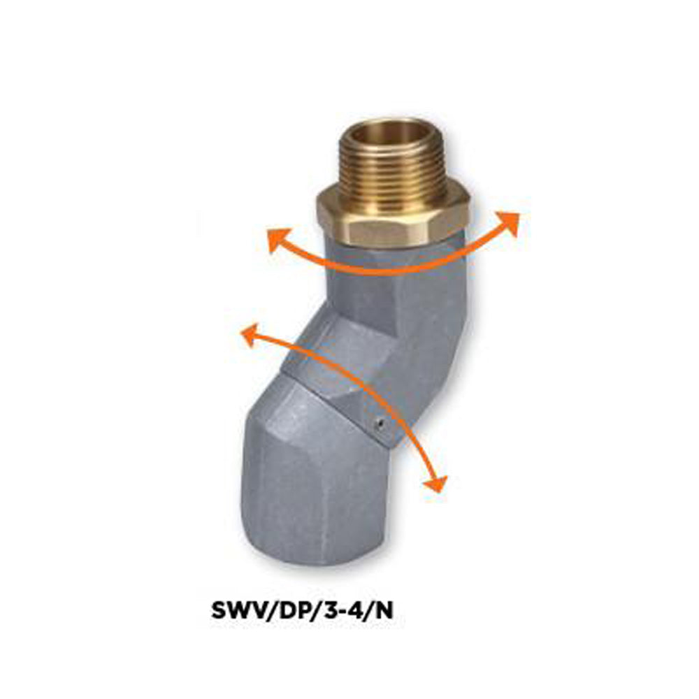 ADAPTADOR GIRATORIO TIPO CODO 3/4 PULGADA (M) X 3/4 PULGADA (F) PARA COMBUSTIBLE