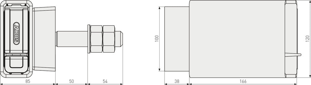PORTACANDADO GRANIT™ PARA  CONTENEDORES+CANDADO BLACK  GRANIT™ 63MM ARCO 100MM  (215/100+37/55HB100)