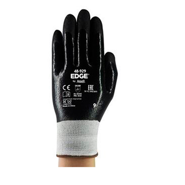 GUANTES EDGE 48-929 CON DORSO DE NITRILO Y RECUBRIMIENTO DE NITRILO RUGOSOEN PALMA