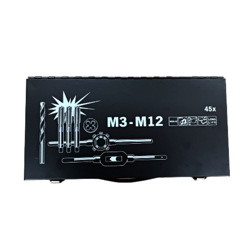 JUEGO DE MACHOS Y TERRAJAS CON BROCAS DE 3 -12 MM / 45PZS