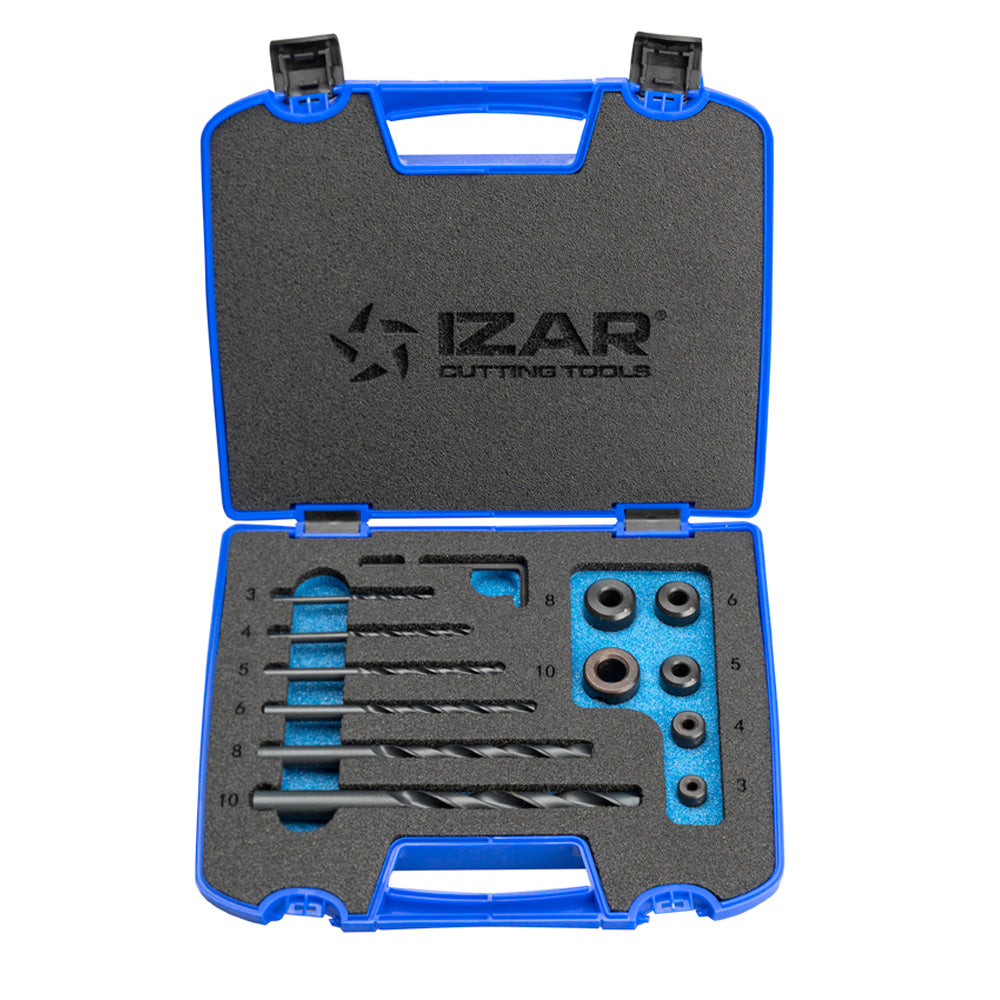 JUEGO DE BROCAS HSS CON TOPES DE PROFUNDIDAD 1-10 MM - 1461 DE 13 PZS