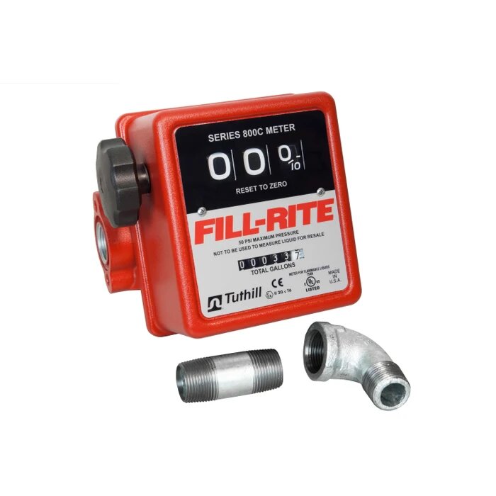 MEDIDOR DE FLUJO EN GALONES 3/4"NPT 50PSI, DIESEL GASOLINA