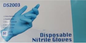 GUANTES DE EXAMINACIÓN DESECHABLES DE NITRILO (EMPQ. 100 UNIDADES)