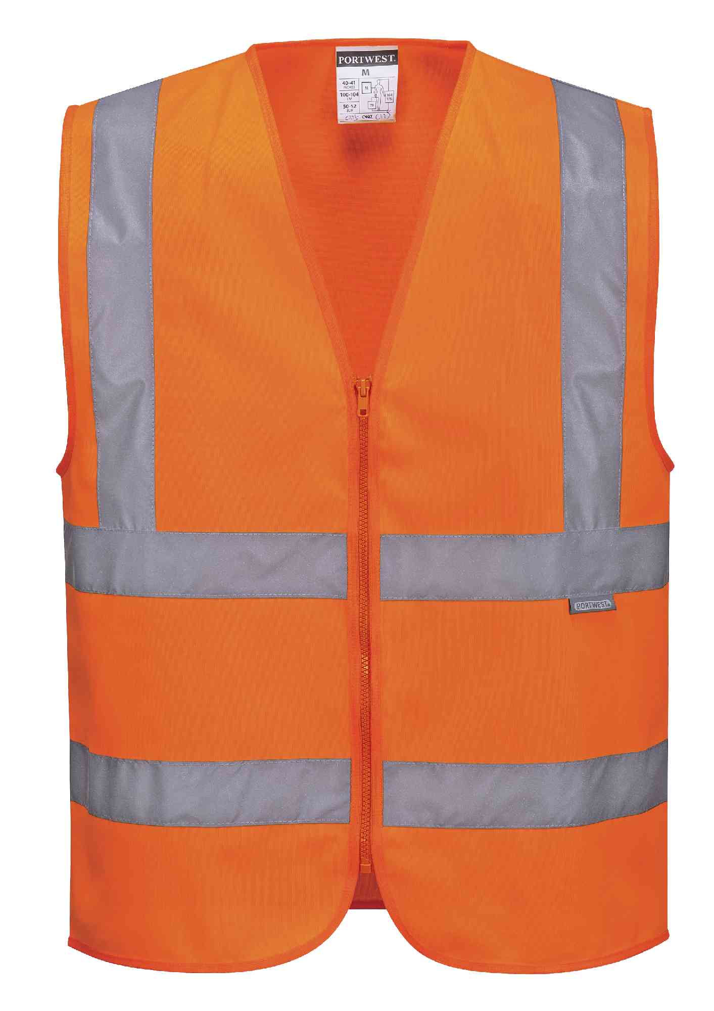CHALECO REFELECTIVO NARANJA DE 4 CINTAS SIN BOLSILLOS