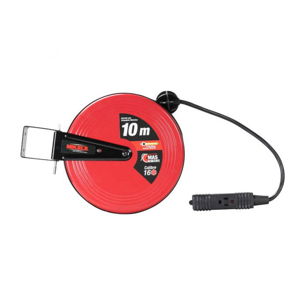 CARRETE CON EXTENSION ELECTRICA DE 10M CABLE 16AWG