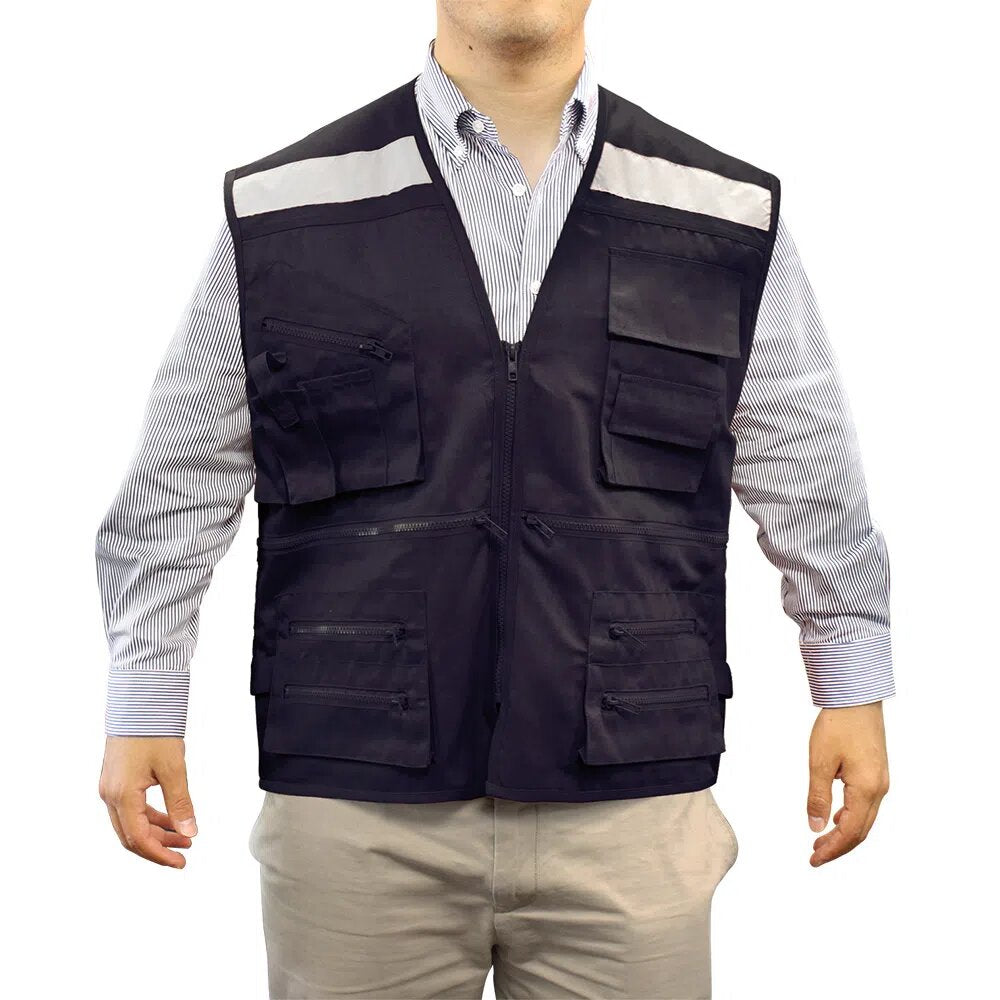 CHALECO GEOLOGO POPLIN ALASKA  C/CINTA AZUL
