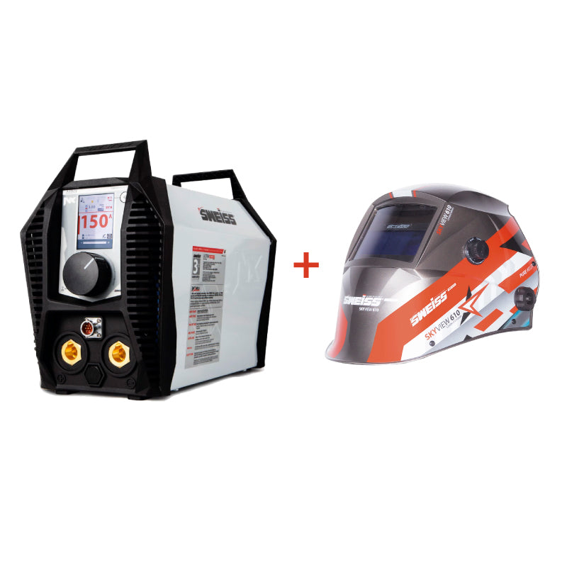COMBO MAQUINA DE SOLDAR SWEISS SKYMAX 1550 NX 150A 110/220V + CARETA PARA SOLDAR SKYVIEW 610 SWEISS