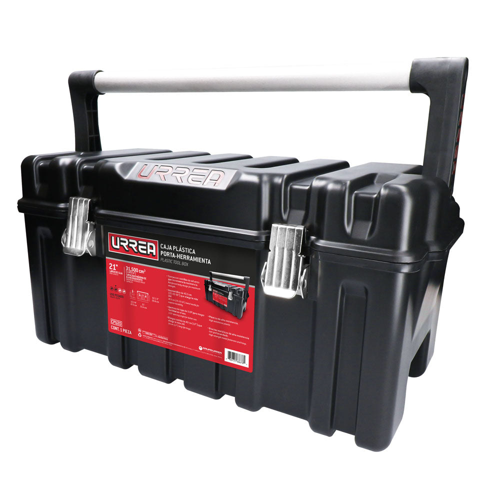 CAJA PORTAHERRAMIENTAS PLASTICA DE 21 IN, CON BROCHES METALICOS