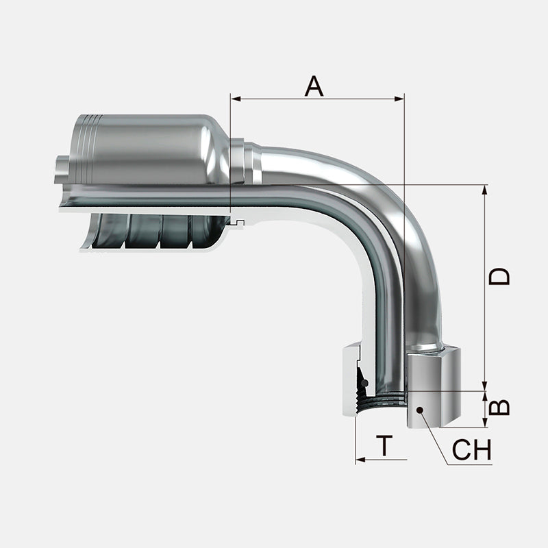HEMBRA GIRATORIA A 90 METRICA CONO 24SERIE LIGERA