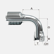 HEMBRA GIRATORIA BSPP, TUBO A 90