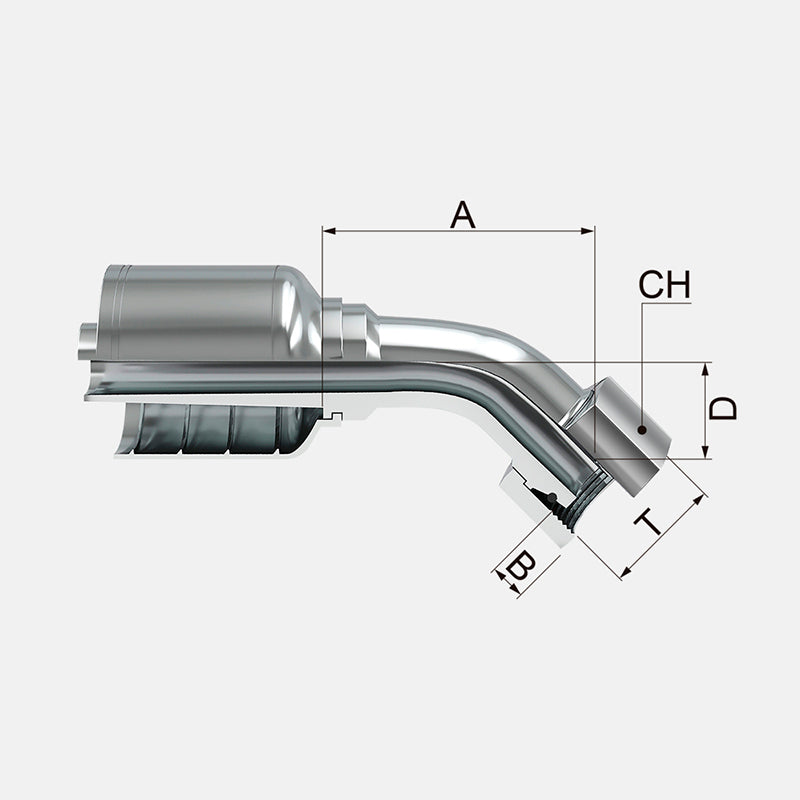 HEMBRA GIRATORIA A 45 METRICA CONO 24 SERIE PESADA