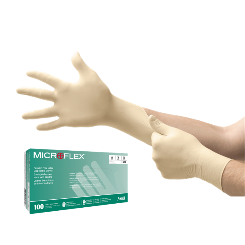 GUANTES DESECHABLES DE LÁTEX TEXTURIZADOS TALLA M (BOX 100 UNIDADES)