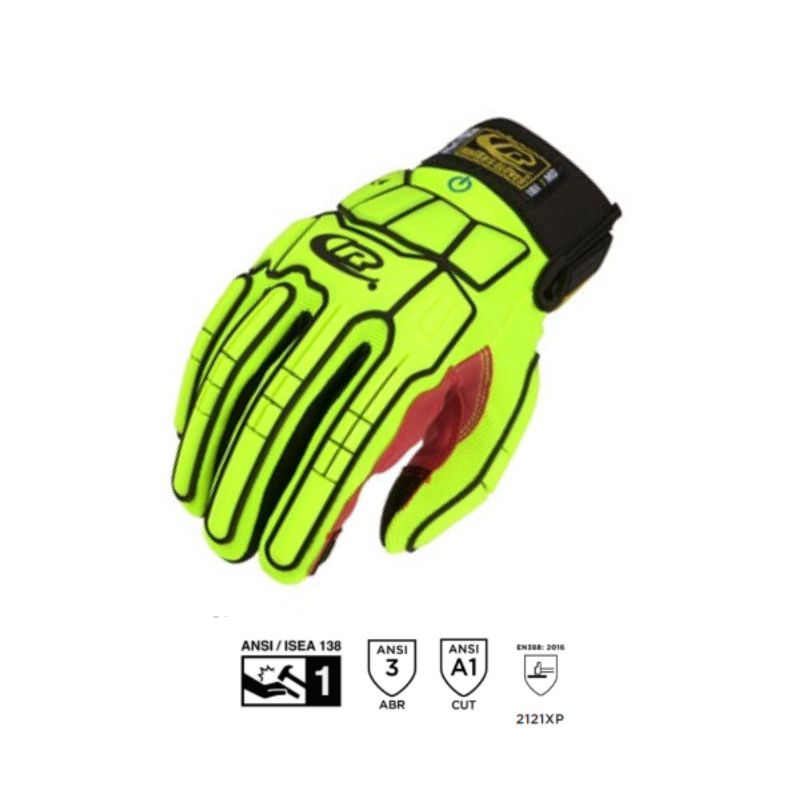 GUANTE RINGERS R161 DE PROTECCIÓN CONTRA IMPACTOS AMARILLO/ROJO