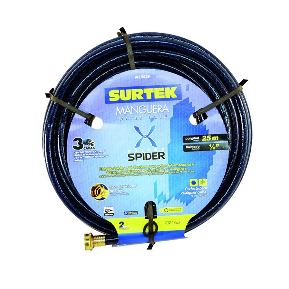 MANGUERA DE JARDÍN 1/2 PULGADA X 25M 200PSI CON ACOPLES