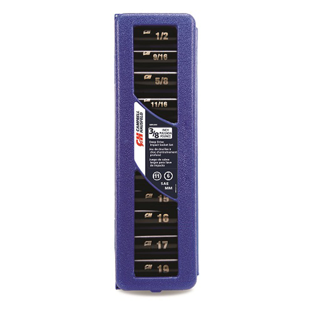 JUEGO DE DADOS DE IMPACTO LARGOS DE 3/8" SAE/METRICOS