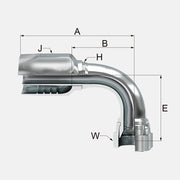 CONEXION REUSABLE HEMBRA GIRATORIA 37Âº FLARE CODO A 90Âº PARA MANGUERA R5
