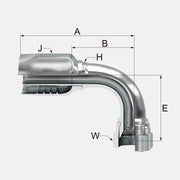 CONEXION REUSABLE HEMBRA GIRATORIA 37º FLARE CODO A 90 PARA MANGUERA R5