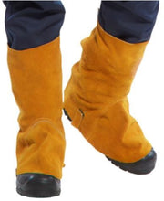 CUBRE BOTAS DE CUERO PARA SOLDADURA CANELA