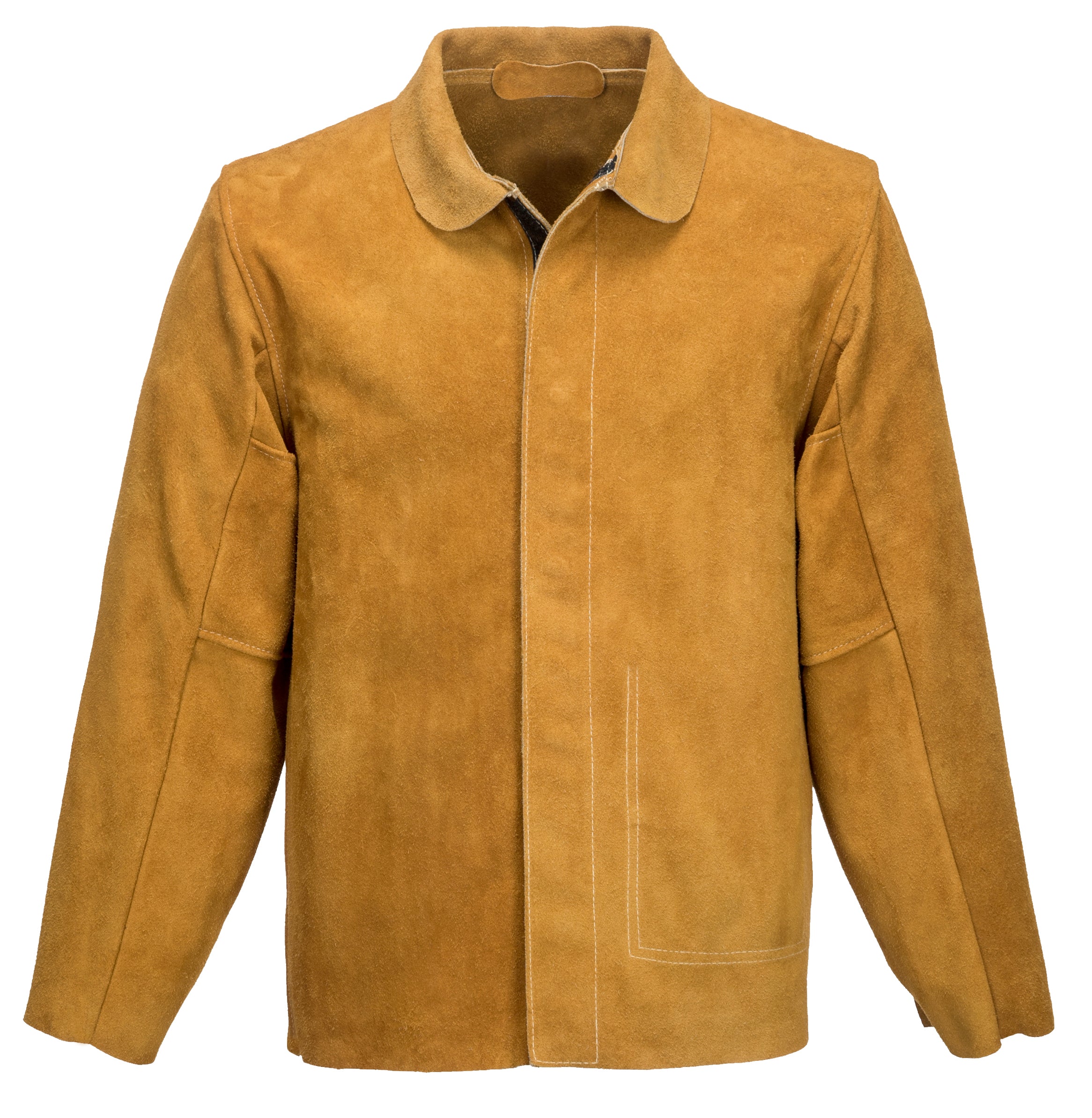 CHAQUETA DE CUERO PARA SOLDADORES, CANELA, TALLA L
