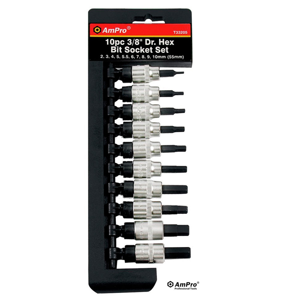 JUEGO DE DADOS ALLEN 10 PZS 3/8" 3/32"-3/8"