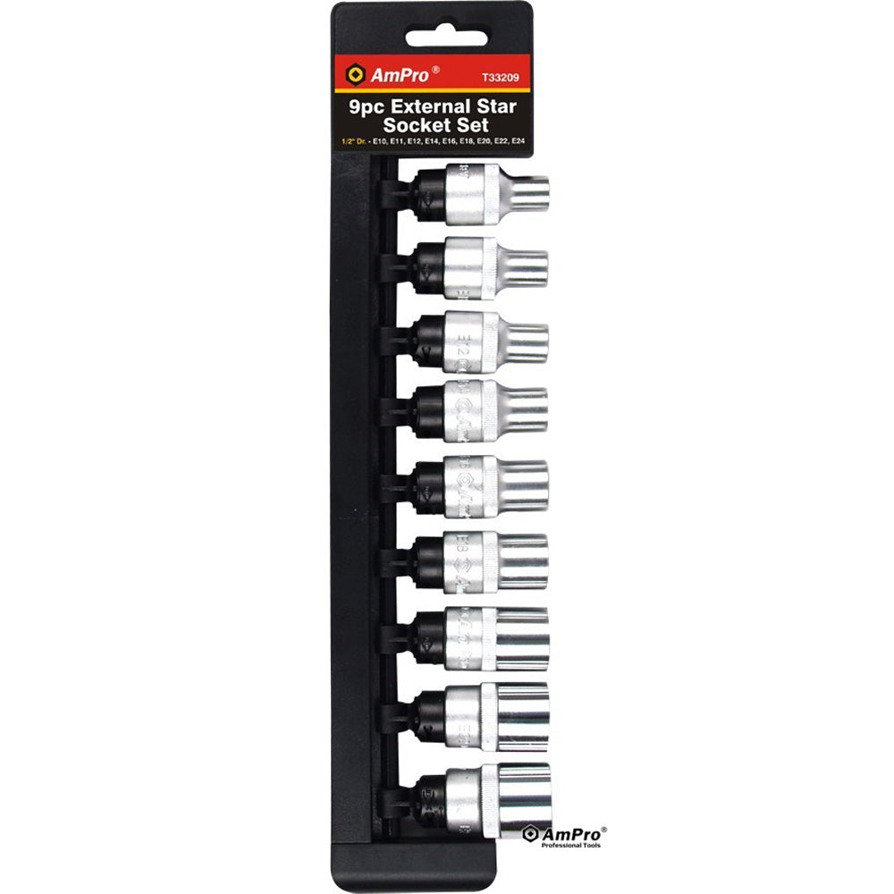 JUEGO DE DADOS TORX HEMBRA 9 PZS 1/2" E10-E24