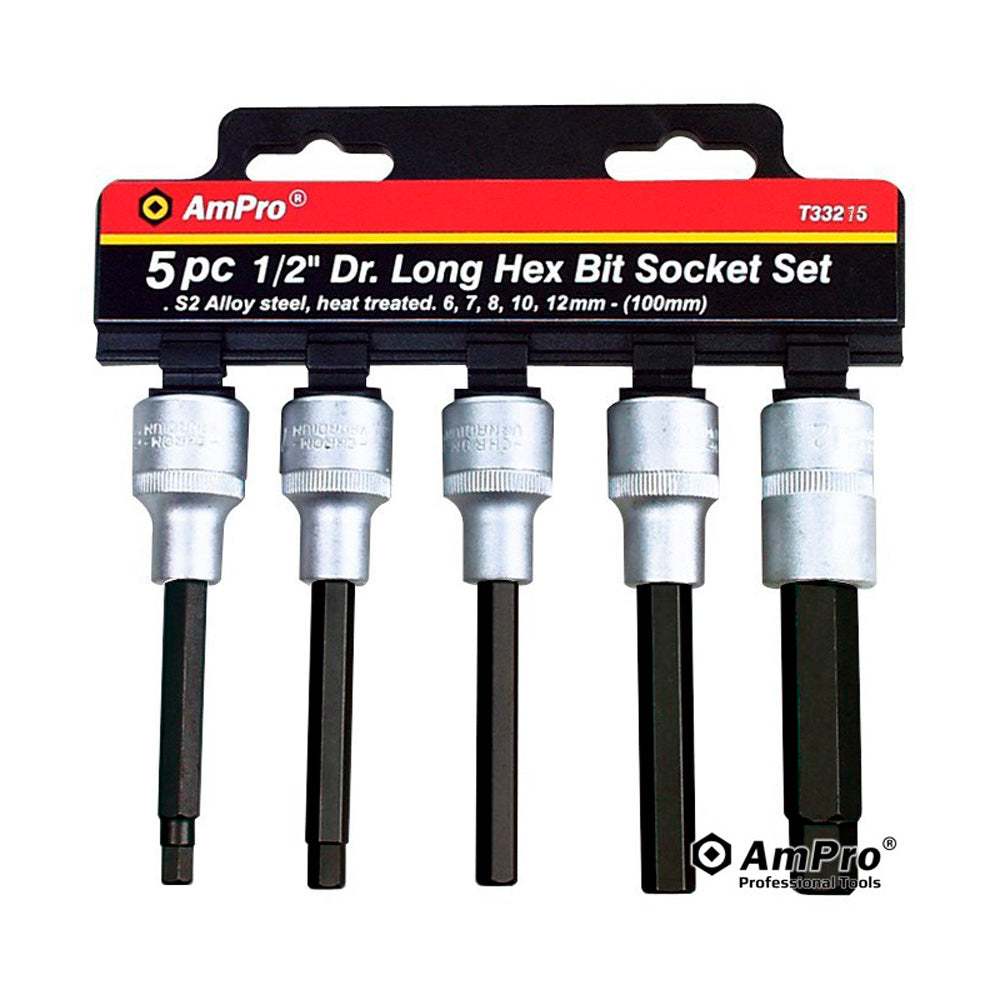JUEGO DE DADOS ALLEN 5 PZS 1/2" 6-12MM LARGO (100MM)